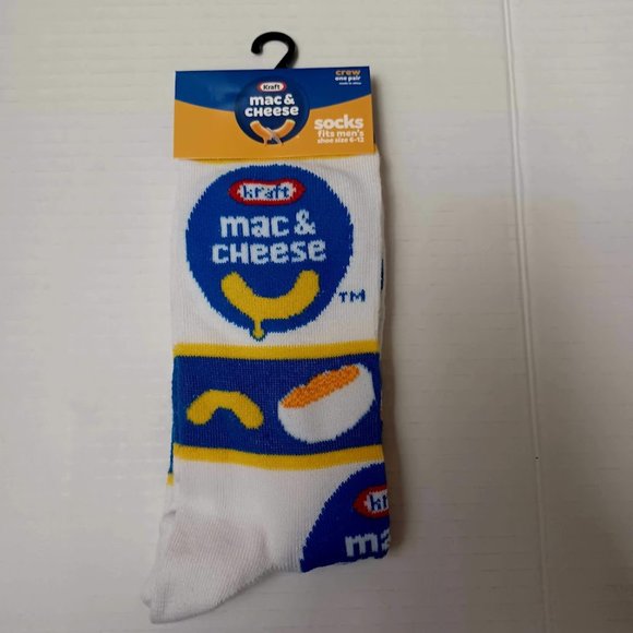 Kraft Mac & Cheese Crew Socks NEW Size Mens 6-12 Novelty -1 Pair -Quirky Logo - Picture 9 of 9